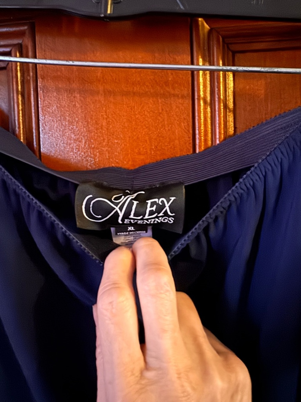 Alex Evenings Dark Navy Wide-Leg Pants